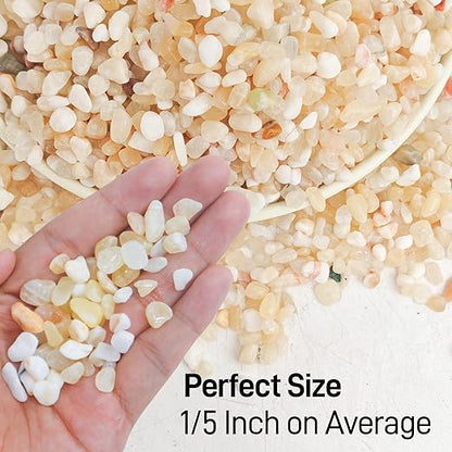 CJGQ 7lb Aquarium Gravel for Plants,1/5 Inch Natural Decorative River Rocks for Succulent and Cactus Landscaping, Natural Small Rocks for Fish Tanks, Vases & Terrariums