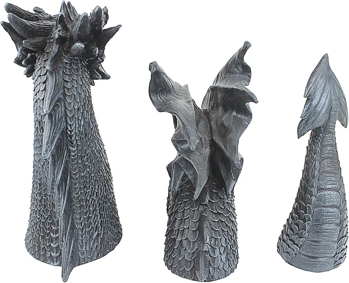 Design Toscano The Dragon of Falkenberg Castle Moat Lawn Garden Statue, 28 Inch Long, 14 Inch Tall, Cast Stone Resin, Gray Stone Finish