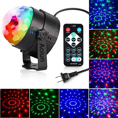 Party Lights,Disco Lights Sound Activated,Halloween Disco Ball Light,Stage Lights-Multi Colors Rotating Magic LED Strobe Lights for Xmas Parties,Room,Pool,Club,Home,Church,Karaoke,Wedding