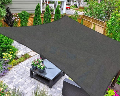 AsterOutdoor Sun Shade Sail Rectangle 6' x 10' UV Block Canopy for Patio Backyard Lawn Garden Outdoor Activities, Graphite