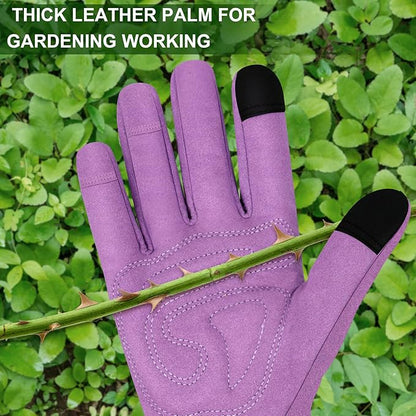 Long Gardening Gloves for Women Thorn Proof Leather Garden Gloves Breathable Working Gloves for Women Yard Outdoor