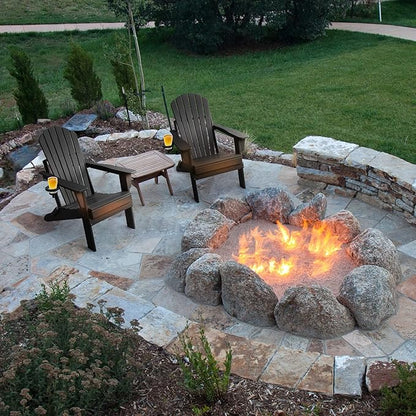 FUNBERRY Folding Adirondack Chair, All Weather HDPE Fire Pit Chairs with Cup Holder for Outdoor