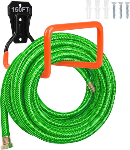 PeoMev Garden Hose Holder Wall Mount Heavy Duty Garden Hose Hanger Free Standing Metal Hose Rack for Outside Yard and Garage