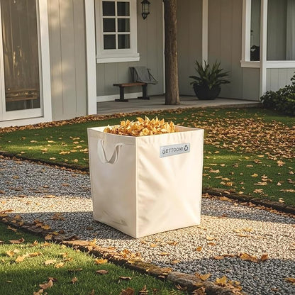 Heavy Duty Lawn and Leaf Bag 24 Gallon, Reusable Square Outdoor Yard Waste Bag with 4 Handles, Tear-Resistant for Lawn Clippings, Storage, Moving