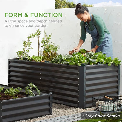 Best Choice Products 6x3x2ft Outdoor Metal Raised Garden Bed, Deep Root Box Planter for Vegetables, Flowers, Herbs, and Succulents w/ 269 Gallon Capacity - Royal Red