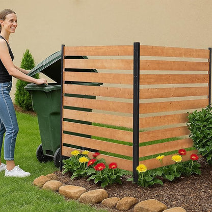 48x48 Inch Wood Privacy Fence Screen, Wooden Fence Panels for Outdoor Yard Trash Cans, AC Unit, Swimming Pool, Garden Yard Screen Windproof Enclosure(1 Panels)