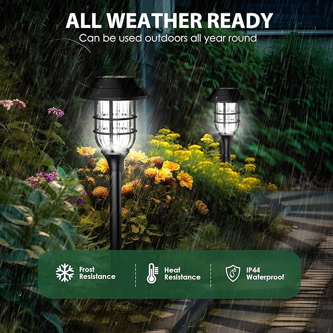 SOLPEX Solar Lights for Outside, Solar Outdoor Pathway Garden Lights Waterproof, Solar Powered Landscape Lighting for Yard, Garden, Pathway, Patio, Porch, Walkway, Driveway, 12 Pack(Cold White)