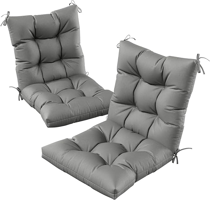 Patio Seat&Back Chair Cushions for Outdoor Furniture，Comfortable Cushions for Rocking/Dining/Lawn Chair-Set of 2