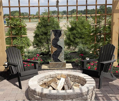 FUNBERRY Folding Adirondack Chair, All Weather HDPE Fire Pit Chairs with Cup Holder for Outdoor