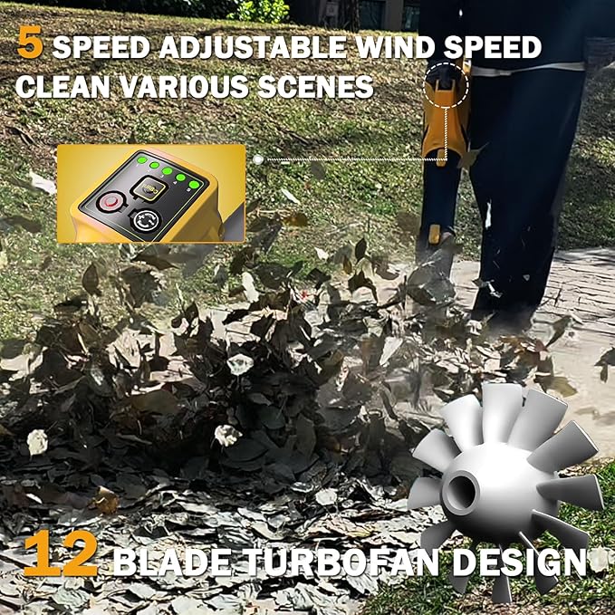 13-Inch String Trimmer Cordless,(2 x 21V 6.0Ah Batteries & Charger), Trimmer/Edger/Lawn Mower/Brush Cutter 4-in-1+ Leaf Blower Cordless, 5-Variable Speed & Turbo Mode (WEG21T+5003)