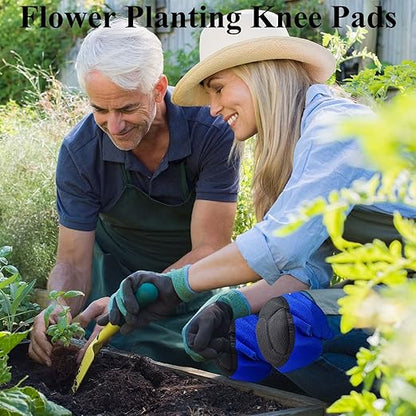 Gardening Knee Pads for Women & Men with Adjustable Non-Slip Straps — Perfect Foam Knee Pads for Work, Garden, Yard, Soft Womens Kneepads for Cleaning Floors, Flooring Installation, DIY, Blue S (1 Pair)