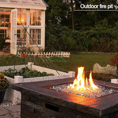 19 Pound Fire Glass Beads for Fire Pit 1/2 inch Tempered Glass Rocks Ultra Clear