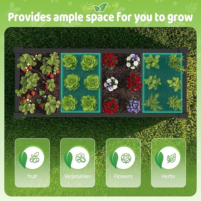 Vixzen Raised Garden Bed Outdoor,Reinforced Large Planter Box with Wheels & Storage Shelf,Mobile Planter Bed Box for Backyard, Patio, Balcony (Black, 21Gal（43.31"×17.72"×33.66"）)
