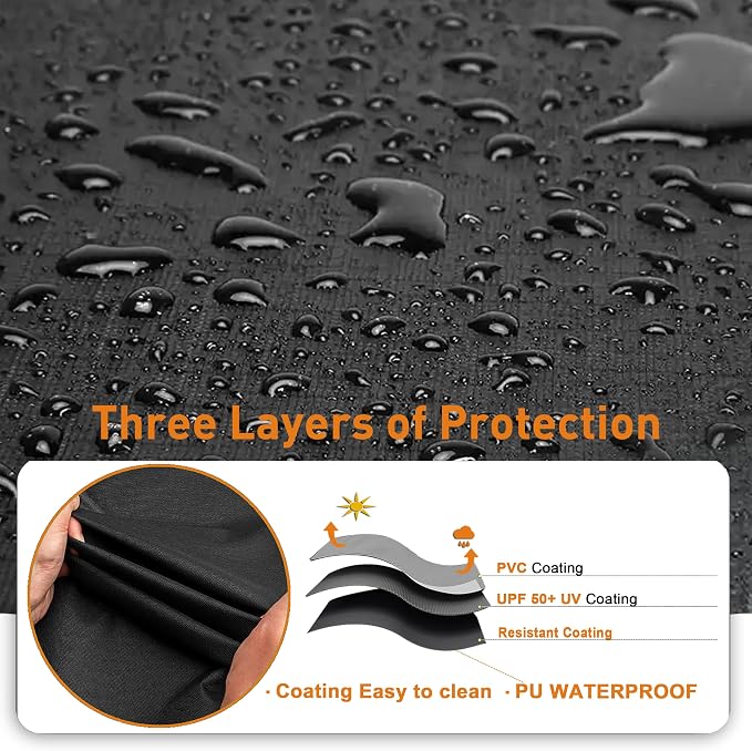 Grill Cover, Universal 65" BBQ Grill Cover for Outdoor Grill, Waterproof, Weather Resistant, Fade Resistant Gas Grill Cover with Adjustable Double Straps for Weber, Char-broil, Nexgrill, etc