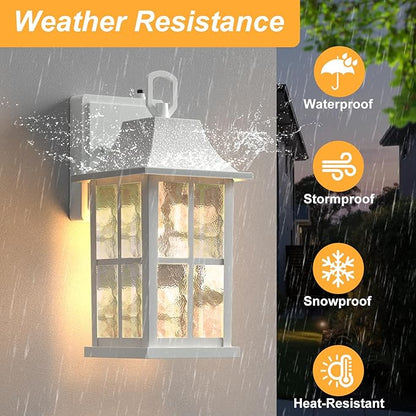 Modern Outdoor Wall Lights 2 Pack, Aluminium Dusk to Dawn Outdoor Lighting, Exterior Wall Lantern Waterproof Porch Light, Outside Light for House, Garage, Patio, White