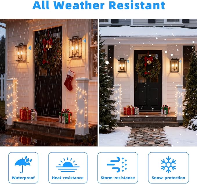 Dusk to Dawn Modern Outdoor Wall Lights,Medium Modern Outdoor Lanterns for Patio,Front Door,Garage,Waterproof Porch Light Fixture,Black Exterior Wall Sconce Light Fixtures E12 Base,1 Pack
