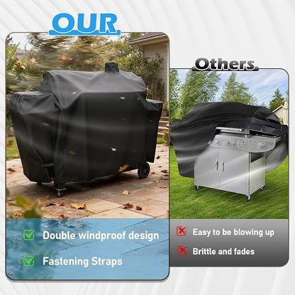 Utheer Grill Cover for Pit Boss PB1230 Combo Grill, Waterproof 600D Grill Cover for PB1100PSC2 & PB1100PSC1 Pro Series Triple-Function Wood Pellet/Gas Combo Grill, for PB 67364