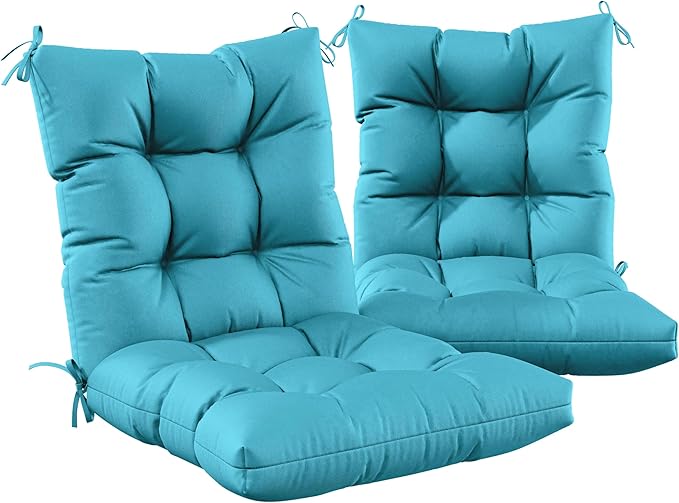 Patio Seat&Back Chair Cushions for Outdoor Furniture，Comfortable Cushions for Rocking/Dining/Lawn Chair-Set of 2