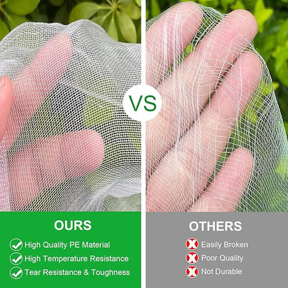 Garden Netting 10x33FT 2 Packs Ultra Fine Mesh Netting Bird Barrier Protection Vegetable Fruit Tree Bushes Plant Cover for Raised Bed