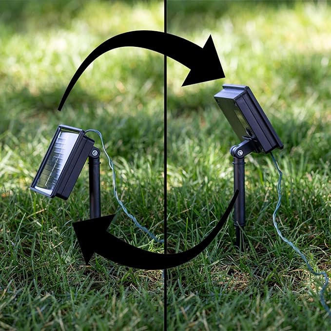 Novelty Lights 100 Light Solar Powered LED Outdoor Mini Light String, 50 Feet on Green Wire, Pure White 5mm Bulbs, Automatic Dusk to Dawn Operation