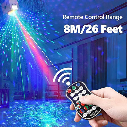 Party Dj Disco Stage Light, Sound Activated Strobe Stage Lights, LED RGB Rave Flashing Lights with Remote Control for Parties Birthday Gift Wedding Karaoke Bar Club Dance Home Halloween Decorations