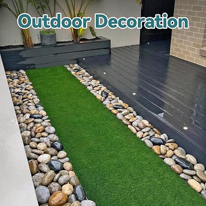 40lbs River Rocks, 2-3 Inch Plant Rocks for Pots Indoor, Decorative Garden Rocks Outdoor Landscaping, Polished Natural Stone for Walkways, Yard, Vases, Crafts