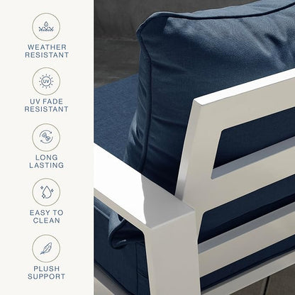 Honeycomb Outdoor Essentials Deep Seat, 24 x 24, Hampton Texture Navy Chair Cushion for Patio Furniture