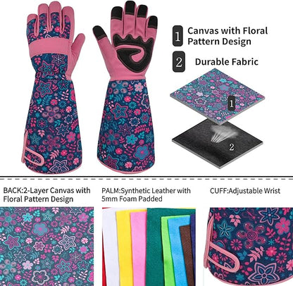 Long Gardening Garden Gloves,Thorn-proof&Puncture Resistance Rose Cactus Gauntlet Glove for Gardener,Gifts