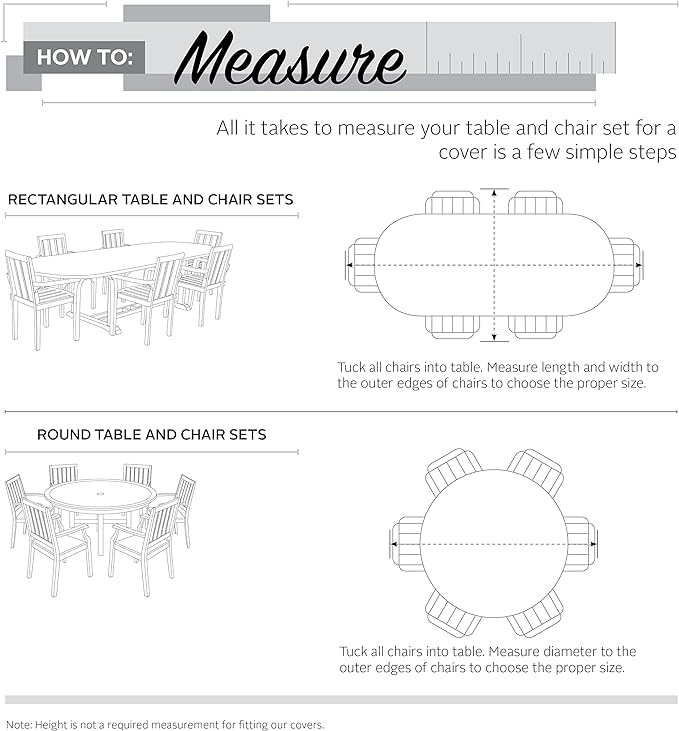 Classic Accessories Ravenna Water-Resistant 128 Inch Rectangular/Oval Patio Table & Chair Set Cover, Outdoor Table Cover