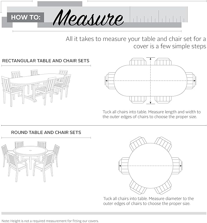 Classic Accessories Ravenna Water-Resistant 88 Inch Rectangular/Oval Patio Table & Chair Set Cover, Medium, Taupe, Brown, Outdoor Table Cover