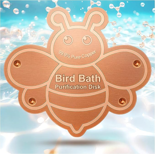 Bird Bath Purification Disk Pure Copper Outside Winter Solar Power Birdbath Outdoor Winter Backyard Humming Feeder Cage Dispenser Heater Bowl Pedestal Fountain Cleaner Garden Women Gift Bee