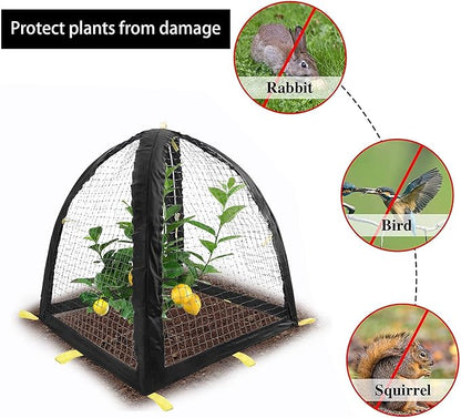 2PCS Pest Guard Cover-22 x 22 x 23 Inch Mesh Plant Cover for Pests-Garden Plants Cloche Tent for Protect Plants Vegetables Fruits Shrubs from Squirrel Animal Eating