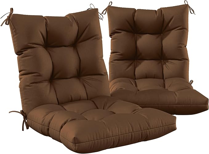 Patio Seat&Back Chair Cushions for Outdoor Furniture，Comfortable Cushions for Rocking/Dining/Lawn Chair-Set of 2