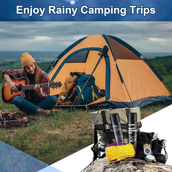 Maitys 2 Pcs Tent Waterproofing Spray, 10.15 OZ Outdoor Waterproofing Repellent Spray for Tents, Fabric, Camping Tent Camp