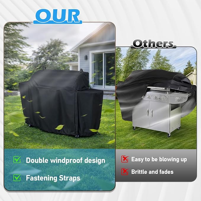 Pellet Grill Cover for Camp Chef Woodwind Pro WiFi 36, Heavy-Duty 600D Waterproof Outdoor Grill Cover, Fade-Resistant Oxford Fabric, Upgraded Full-Length Camp Chef 36 Pellet Grill Accessories