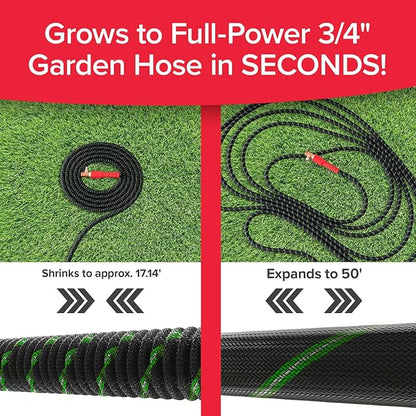 Pocket Hose Ballistic Double UV Edition 50 FT Expandable Garden Hose w/Pocket Pivot Swivel Connector, Anti-Burst Sleeve Reinforced w/Bulletproof Fiber, Lightweight, No-Kink, Compact, AS SEEN ON TV