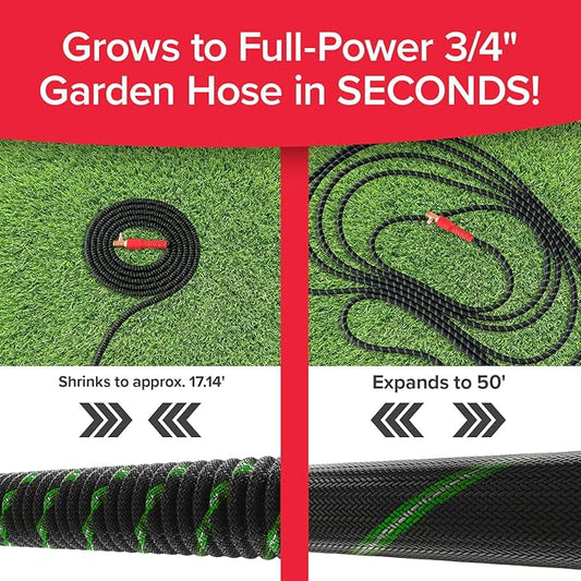 Pocket Hose Ballistic Double UV Edition 50 FT Expandable Garden Hose w/Pocket Pivot Swivel Connector, Anti-Burst Sleeve Reinforced w/Bulletproof Fiber, Lightweight, No-Kink, Compact, AS SEEN ON TV