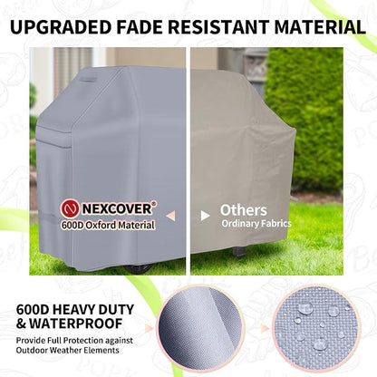 NEXCOVER Barbecue Gas Grill Cover - 50 Inch Waterproof BBQ Cover, Outdoor Heavy Duty Grill Cover, Fade & Weather Resistant Upgraded Material, Barbecue Cover for Weber, Brinkmann, Char Broil, Holland.