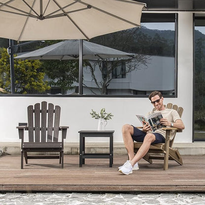 Folding Adirondack Chair, HDPE Adirondack Chairs, All-Weather Resistant Lawn Chairs,Patio Firepit Chairs for Garden- 15min Assembly 350 Lbs