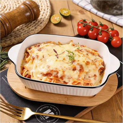 34oz Small Ceramic Casserole Dishes Set Of 4-1000ml Small Baking Dish With Handles, Suitable For Ovens And Microwaves, Compact Size Ideal For Gratins, Pasta Dishes, Tiramisu And Baked Goods