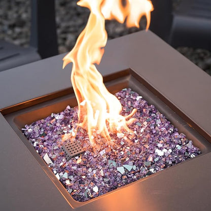 Mr. Fireglass 10 Pounds Fire Glass - 1/4 Inch High Luster Reflective Tempered Glass Rocks for Fireplace Fire Pit Table and Landscaping, Purple