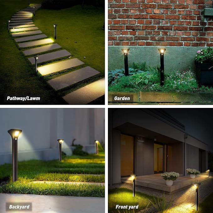 LED Solar Powered Motion Sensor Pathway Lights, Battery Powered Outdoor Waterproof Motion Detector Walkway Light, Use for Your House's Yard Backyard Driveway Sidewalk Path Garden etc.(2 Pack)