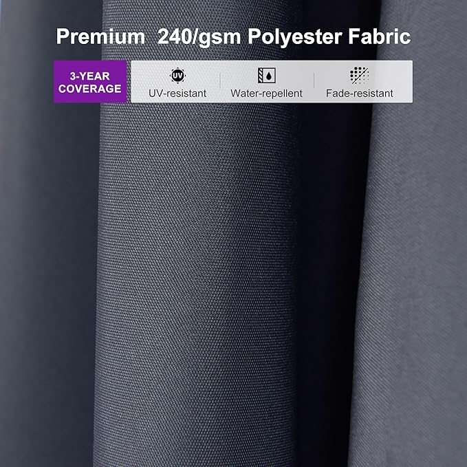 PURPLE LEAF 9' X 11.5' Patio Cantilever Umbrella Outdoor Rectangle Adjustable Offset Umbrellas with 360-degree Rotation and 8 Heavy Duty Metal Ribs for Garden Deck Pool Gray