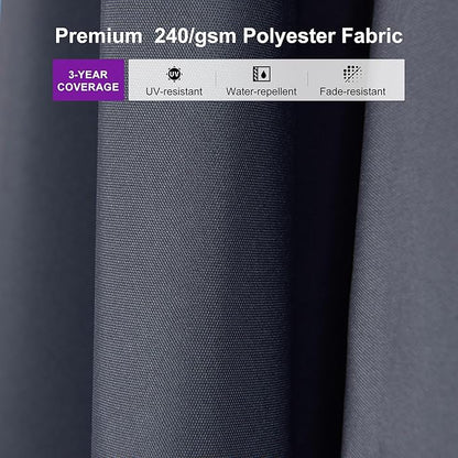 PURPLE LEAF 10' × 10' Patio Cantilever Umbrella Outdoor Square Adjustable Offset Umbrellas with 360-degree Rotation and 8 Heavy Duty Metal Ribs for Garden Deck Pool Gray