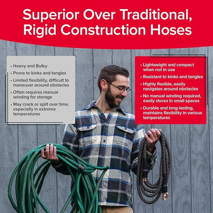 Pocket Hose 75 FT Copper Bullet Expandable Garden Hose w/10 Pattern Thumb Spray Nozzle AS SEEN ON TV 650psi 3/4 in Patented Lead-Free Ultra-Lightweight Solid Copper Anodized Aluminum