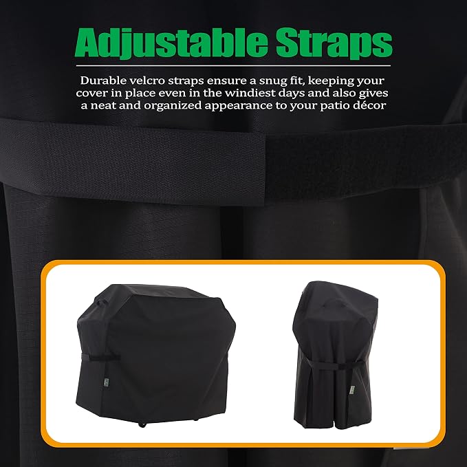 F&J Outdoors Grill Cover, Waterproof Anti-UV for 3-4 Burner Charcoal Gas BBQ, 52Wx25Dx44H in, Black