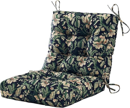 ARTPLAN Seat/Back Outdoor Chair Cushion,Set of 4 Patio Chair Cushion with Tie,Tufted Replacement for Patio Furniture,40x20x4 Inches,4 Count,Floral