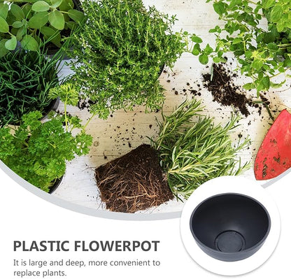 Happyyami Resin Hydroponic Planter Garden Bowl: Micro Landscape Succulent Pot Big Water Lily Container Resin Functional Mini Fish Pond Fountain Bird Bath Grey, 30x30cm