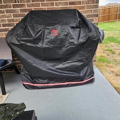 Turtle Life BBQ Grill Cover, 60 Inch Heavy Duty Waterproof 3-4 Burner Barbecue Gas Grill Covers for Weber Genesis Char-Broil Nexgrill Deluxe, Black