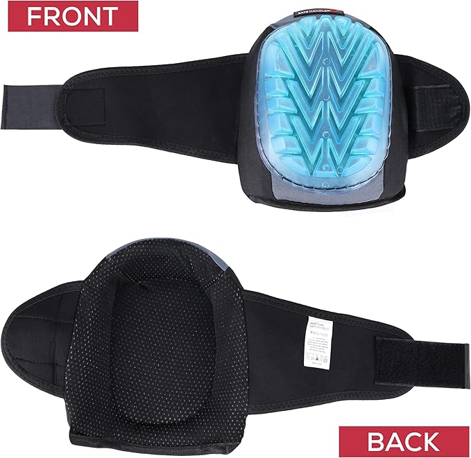 SAFE HANDLER Professional Gel Knee Pads with Foam Padding & Tough Abrasion Resistant Shell, Non-Marring Cap, Adjustable Velcro Strap, Non-Skid, Comfortable & Heavy Duty Knee Protection for Work